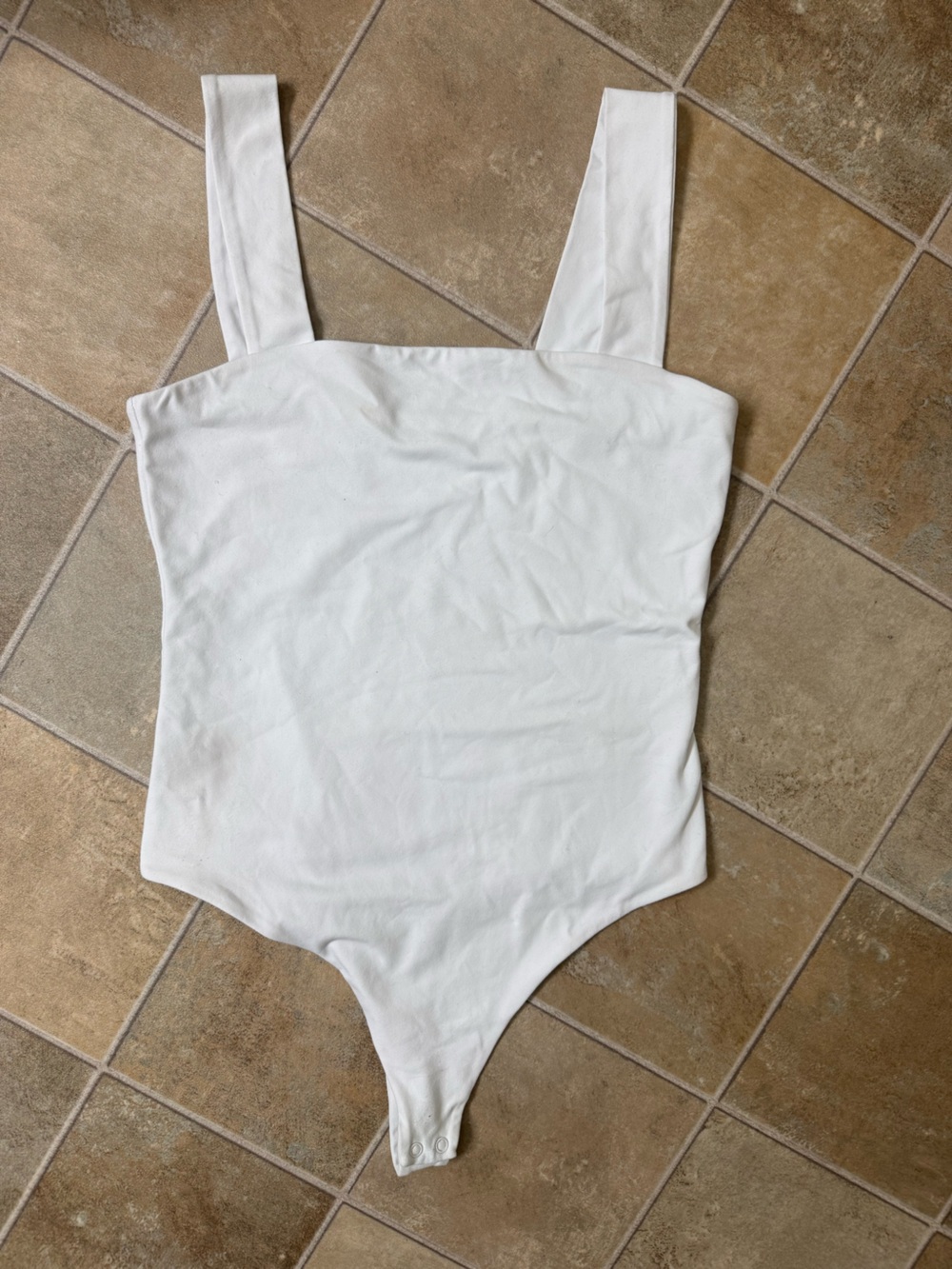 Nuuds White Sleeveless Tank Top Bodysuit Size Medium